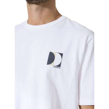 T-shirt en coton blanc uni avec logo imprimé et une coupe droite - Image 6