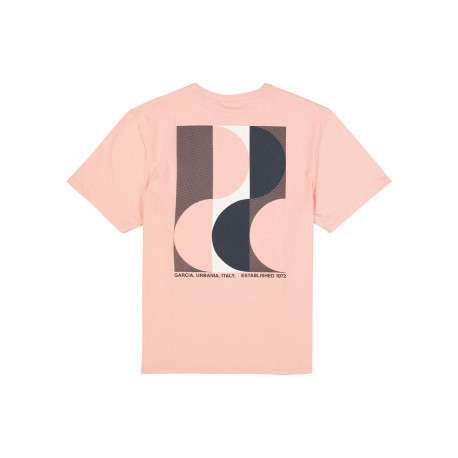 T-shirt en coton rose uni avec logo imprimé et une coupe droite - Image 2