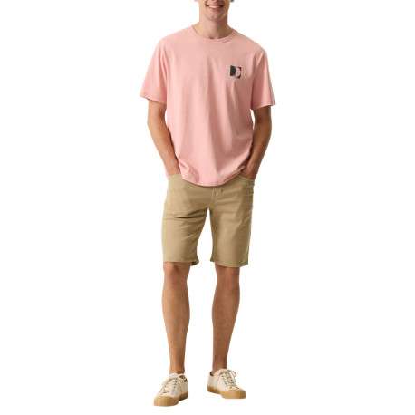T-shirt en coton rose uni avec logo imprimé et une coupe droite - Image 4