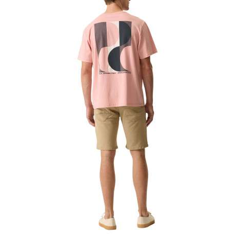 T-shirt en coton rose uni avec logo imprimé et une coupe droite - Image 5