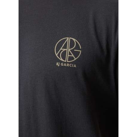 T-shirt en coton marine uni avec logo imprimé et un col rond - Image 2
