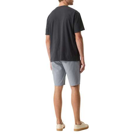 T-shirt en coton marine uni avec logo imprimé et un col rond - Image 4