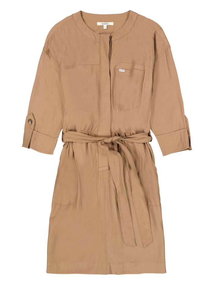 Robe courte taupe unie avec...