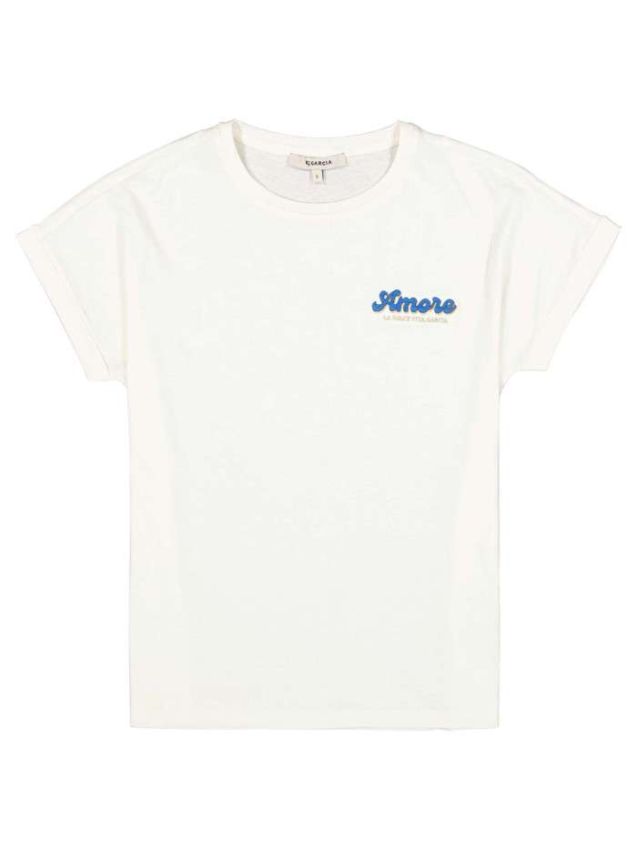 T-shirt en coton blanc uni...
