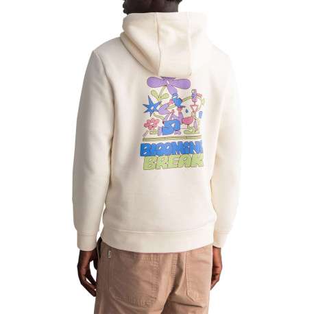 Sweat écru imprimé avec une coupe droite et un col à capuche - Image 4