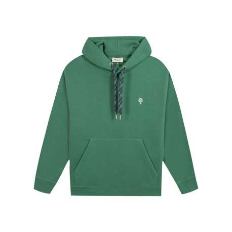 Sweat vert uni avec une coupe droite et des manches longues