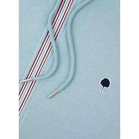 Sweat zippé ciel uni avec une coupe droite et un col à capuche - Image 2