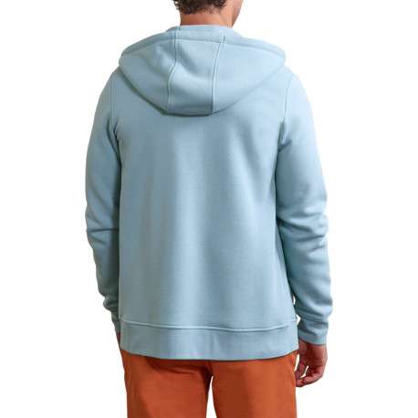 Sweat zippé ciel uni avec une coupe droite et un col à capuche - Image 4