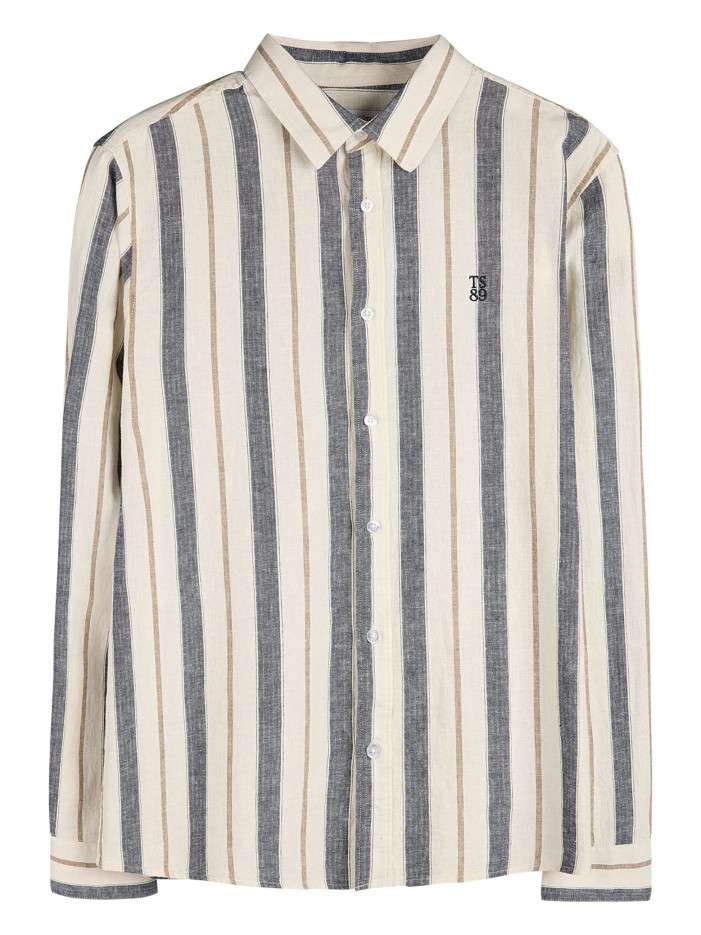 Chemise beige et grise en...