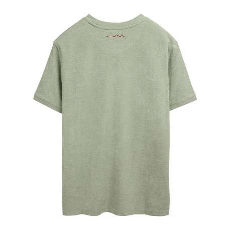 T-shirt vert à coupe droite pourvu d'un col rond et de manches courtes - Image 2