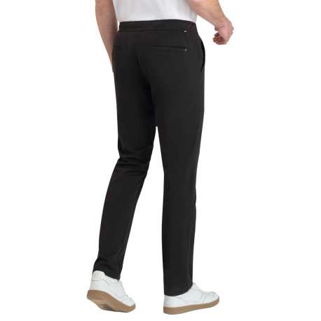 Pantalon Malo en coton mélangé noir coupe droite pourvu d'une taille élastiquée - Image 2