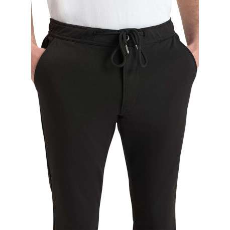 Pantalon Malo en coton mélangé noir coupe droite pourvu d'une taille élastiquée - Image 3
