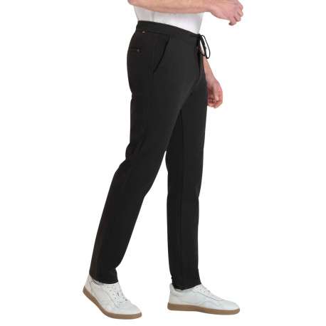 Pantalon Malo en coton mélangé noir coupe droite pourvu d'une taille élastiquée - Image 5