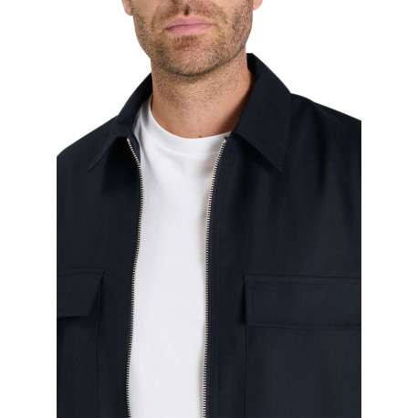 Blouson marine à coupe ajustée pourvu d'une fermeture zippée - Image 4