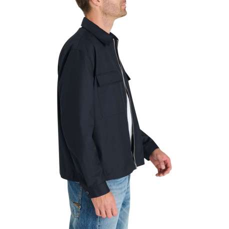 Blouson marine à coupe ajustée pourvu d'une fermeture zippée - Image 5