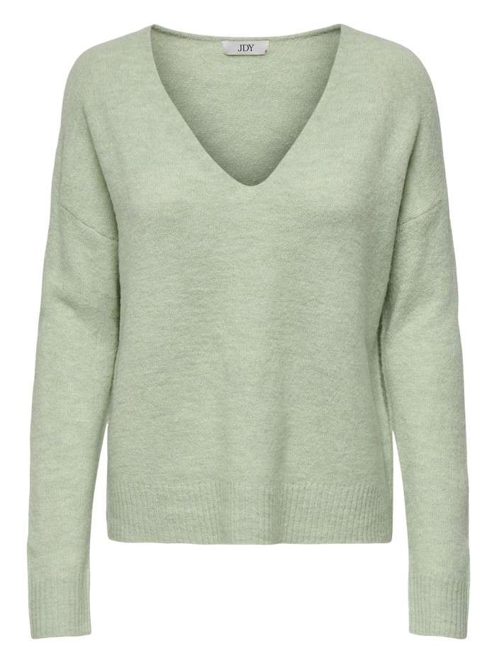 Pull vert d'eau uni avec...