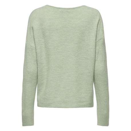 Pull vert d'eau uni avec une coupe droite et des manches longues - Image 2