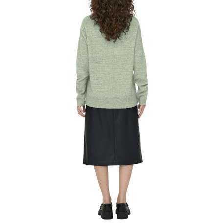 Pull vert d'eau uni avec une coupe droite et des manches longues - Image 4