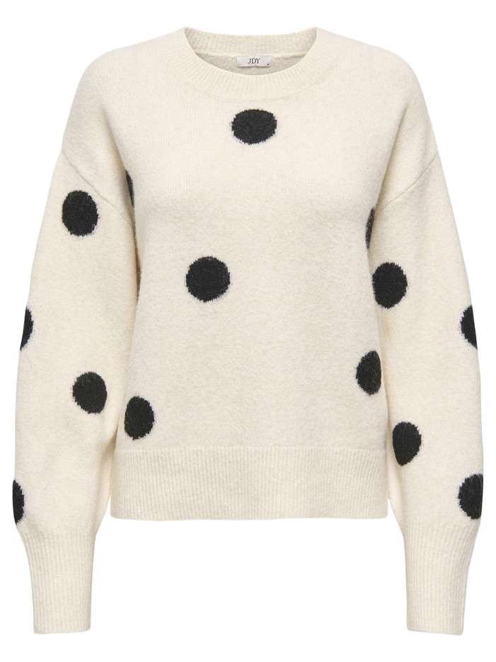 Pull écru à gros pois avec...