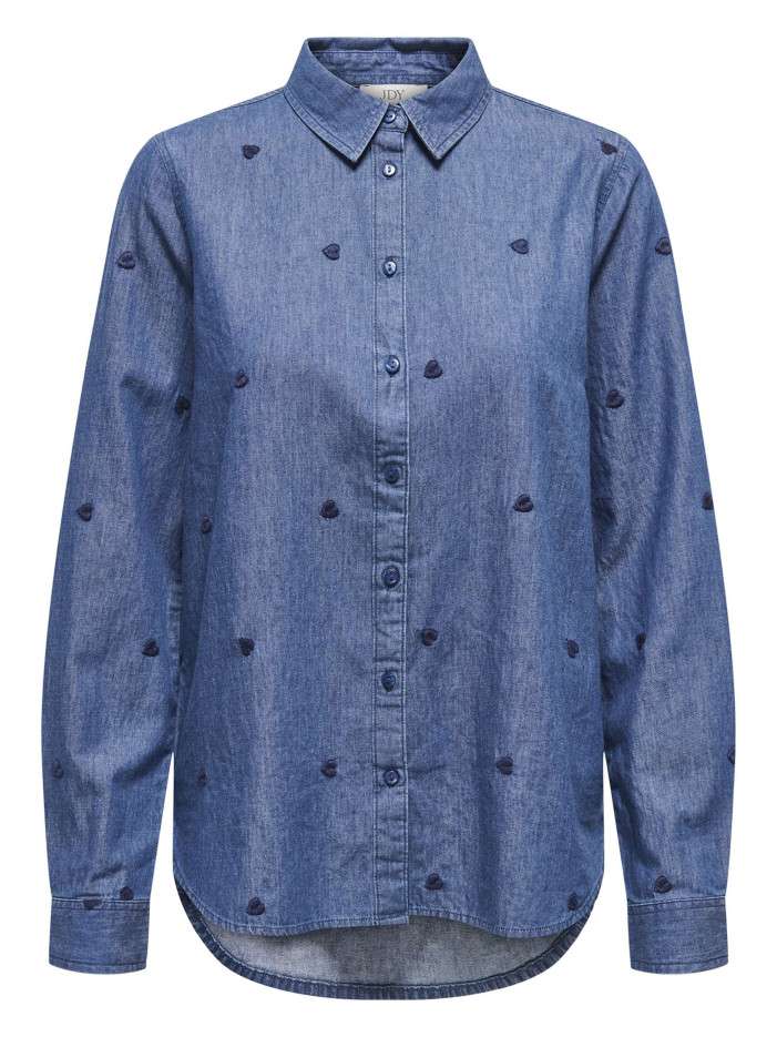 Chemisier en coton indigo à...