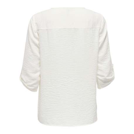 Blouse blanche unie avec une coupe fluide et des manches 3/4 - Image 2