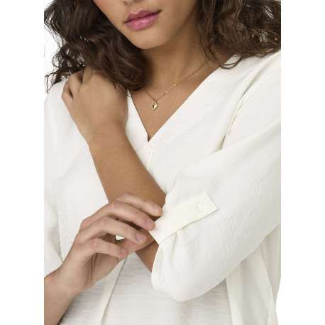 Blouse blanche unie avec une coupe fluide et des manches 3/4 - Image 7