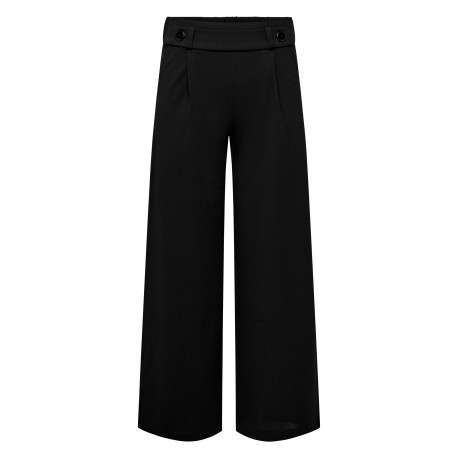 Pantalon chino noir uni avec une coupe flare et une taille élastiquée