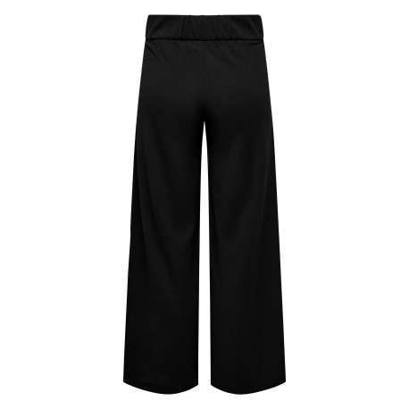 Pantalon chino noir uni avec une coupe flare et une taille élastiquée - Image 2