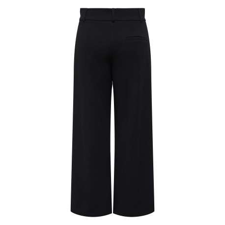 Pantalon noir uni avec une coupe flare et une fermeture à zip et agrafe - Image 2