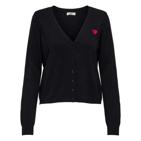 Gilet noir uni avec une coupe droite et des manches longues