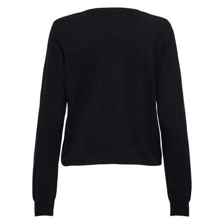 Gilet noir uni avec une coupe droite et des manches longues - Image 2