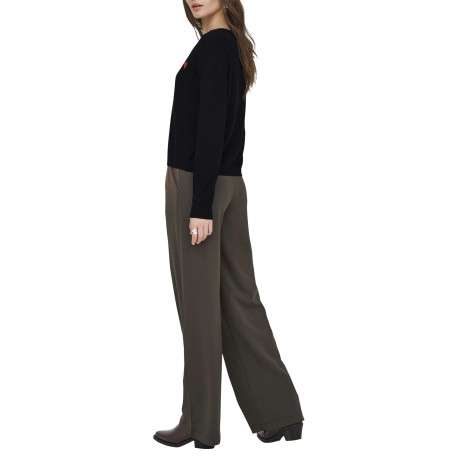 Gilet noir uni avec une coupe droite et des manches longues - Image 4
