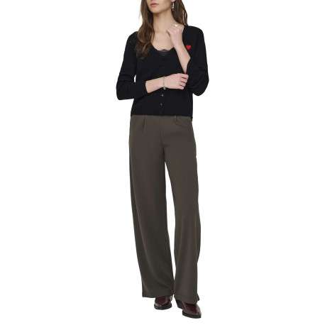 Gilet noir uni avec une coupe droite et des manches longues - Image 5