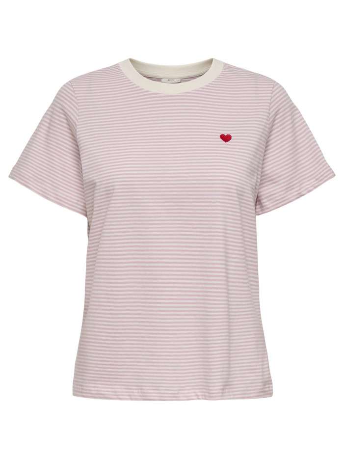 T-shirt en coton rose à...