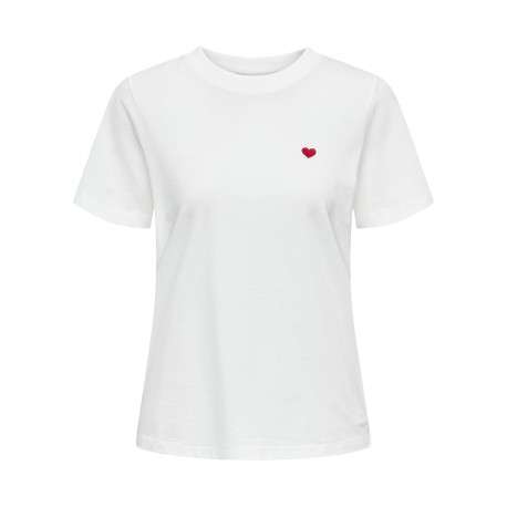 T-shirt en coton blanc uni avec une coupe droite et un col rond