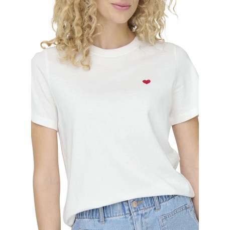 T-shirt en coton blanc uni avec une coupe droite et un col rond - Image 6