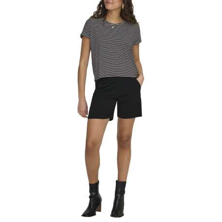 T-shirt marine à rayures avec une coupe droite et un col rond - Image 3