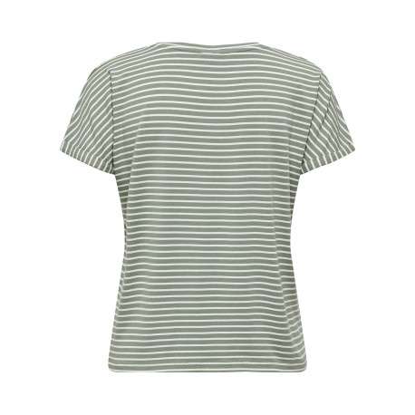 T-shirt vert à rayures avec une coupe droite et un col rond - Image 2