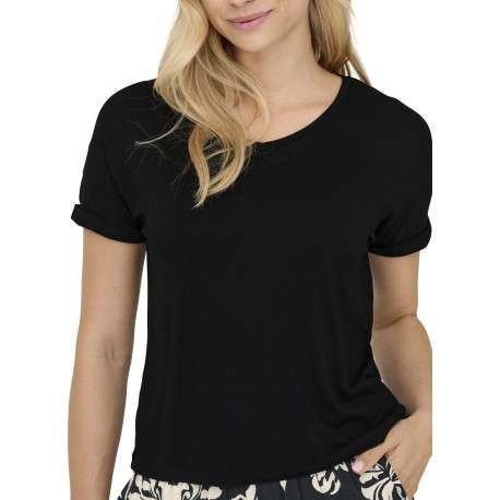 T-shirt noir uni avec une coupe droite et des manches courtes - Image 6