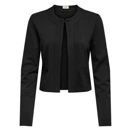 Gilet noir uni avec une coupe droite et des manches longues