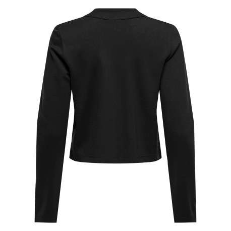 Gilet noir uni avec une coupe droite et des manches longues - Image 2