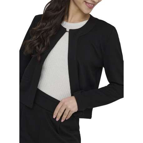 Gilet noir uni avec une coupe droite et des manches longues - Image 6