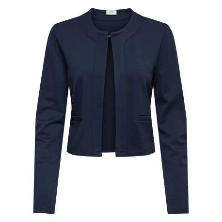 Gilet marine uni avec une coupe droite et des manches longues