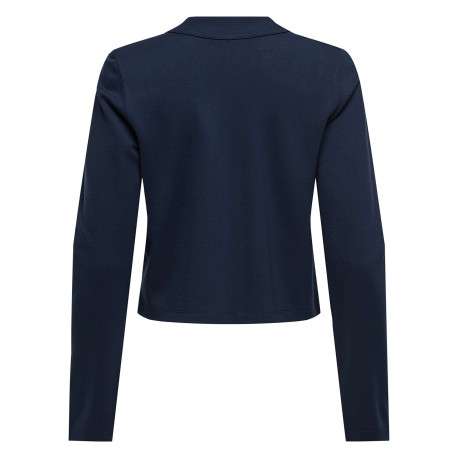 Gilet marine uni avec une coupe droite et des manches longues - Image 2