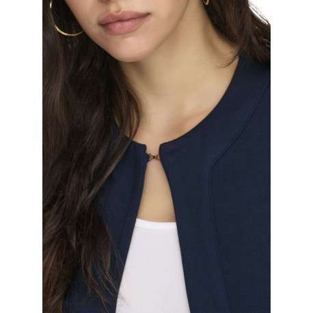 Gilet marine uni avec une coupe droite et des manches longues - Image 7