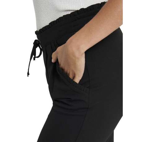 Pantalon Chino noir uni avec une coupe cigarette et une taille élastiquée - Image 6