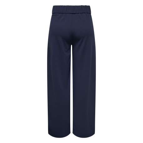 Pantalon Chino marine uni avec une coupe flare et une taille élastiquée - Image 2