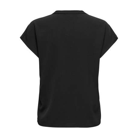 Top noir uni avec une coupe droite et des manches courtes - Image 2