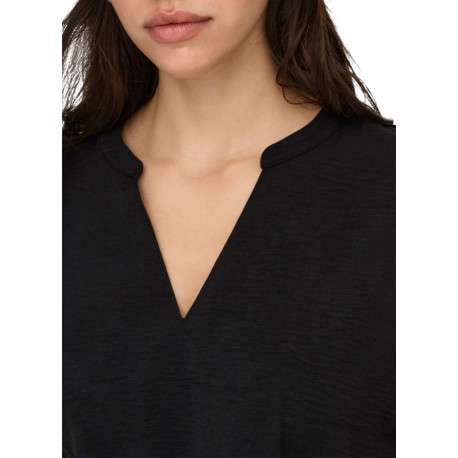 Top noir uni avec une coupe droite et des manches courtes - Image 6