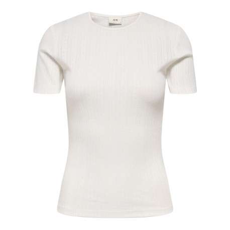 T-shirt en coton biologique blanc uni avec une coupe droite et un col rond